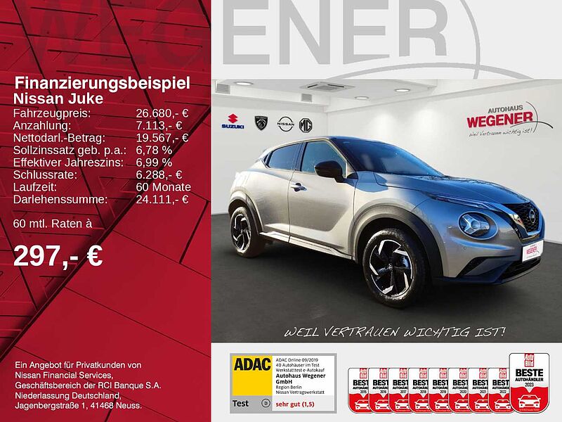 Nissan Juke N-CONNECTA 1.0 DIG-T 114 PS 7DCT Beheizbare Frontscheibe, Sitzheizung vorn