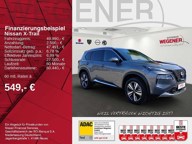 Nissan X-Trail 1.5 VC-T e-4ORCE 213PS 4x4 TEKNA Navi 360°Rundumsicht CarPlay Dachreling